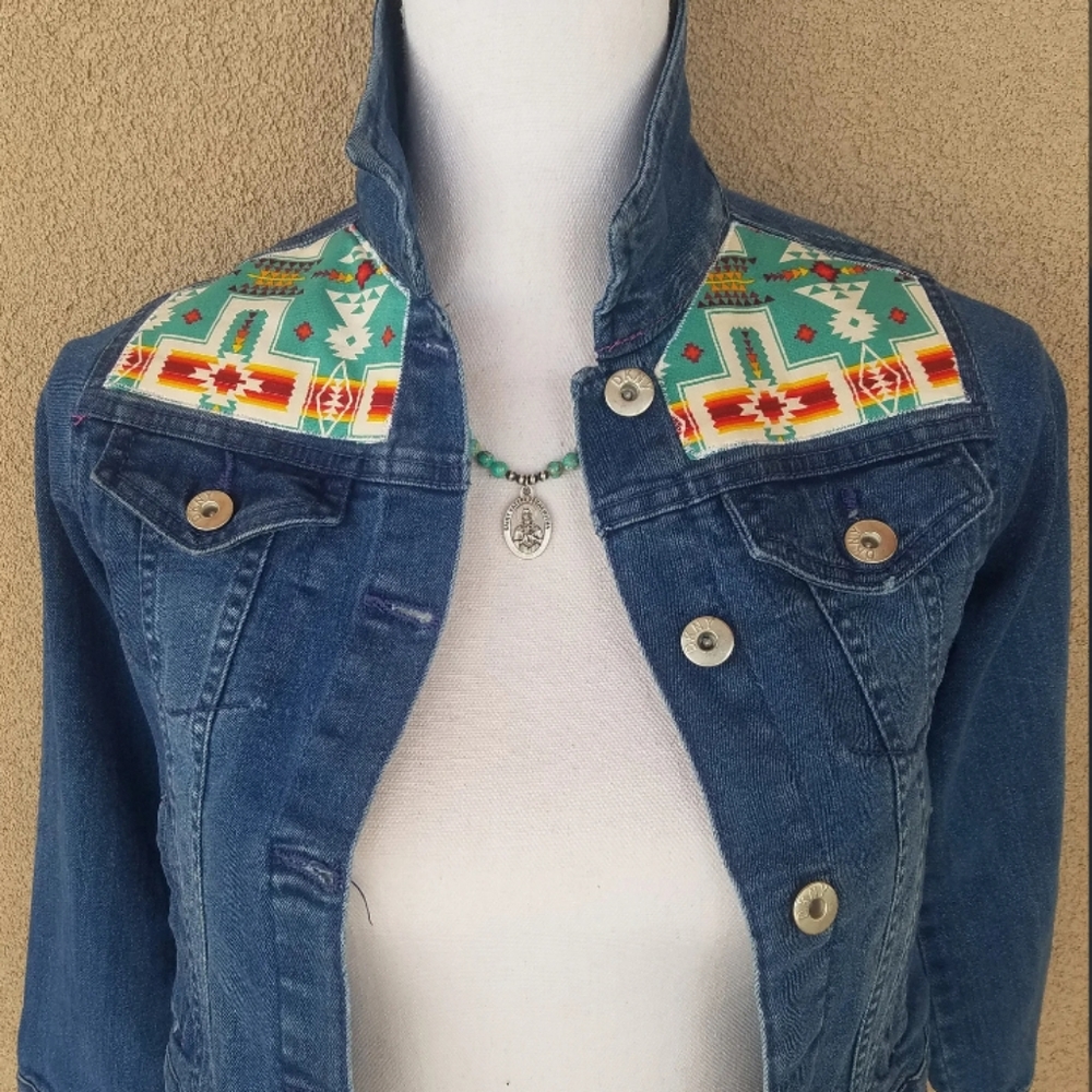 Kids Denim Tribal Jacket - Picture 2 of 7